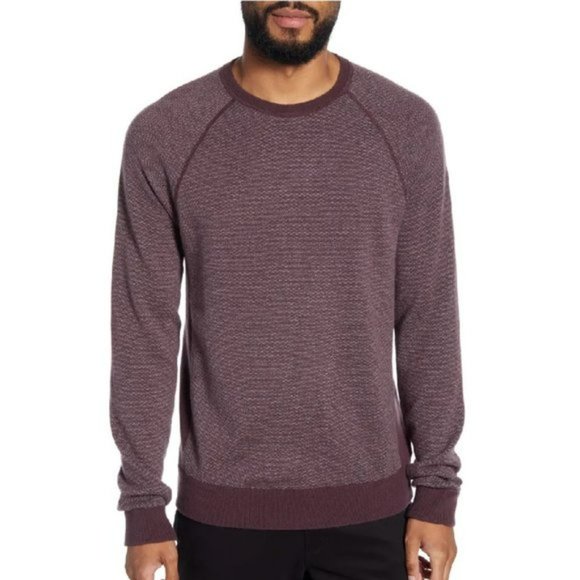 Vince Other - Vince Birdseye Crewneck Wool & Cashmere Sweater In Deep Orchid/ H Grey S Small